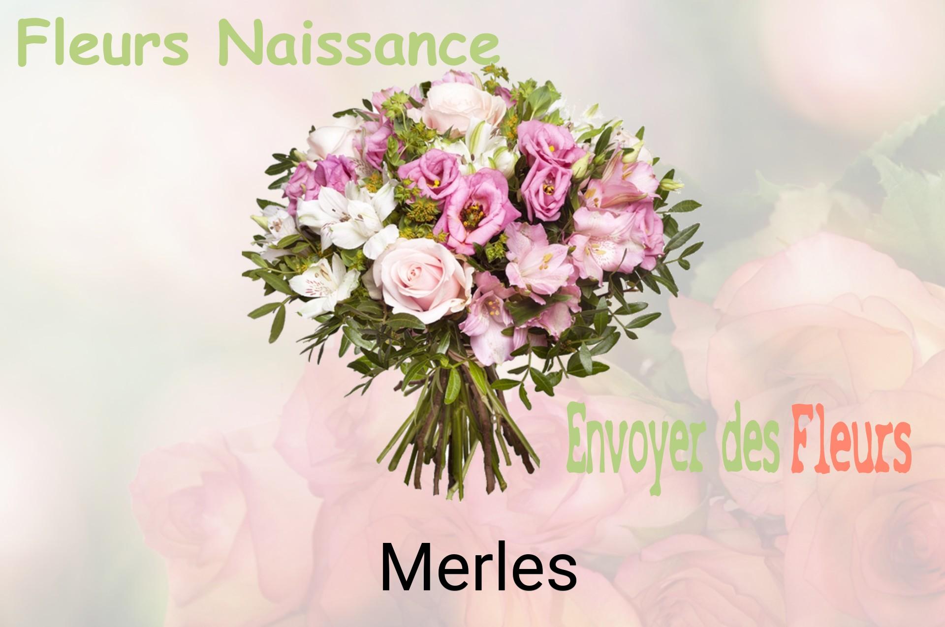Bouquet de fleurs de naissance livré à Merles